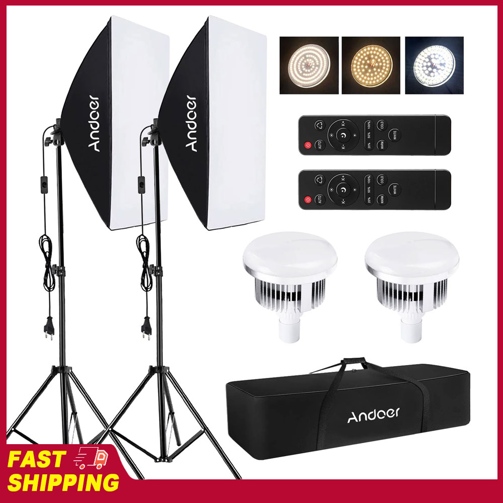 Photography Lighting Setup - Ensemble d'éclairage Softbox Andoer pour studio