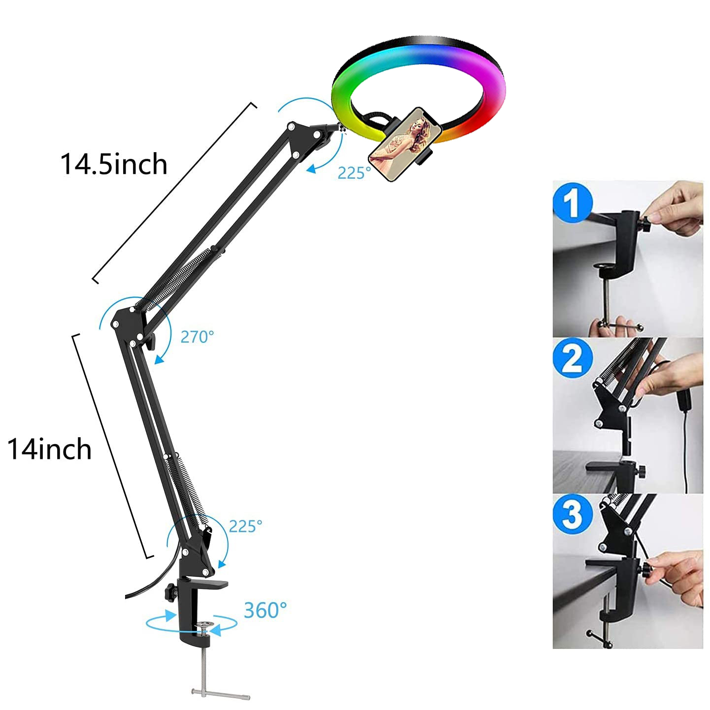 Anneau lumineux LED RGB pour s - Photography Mobile Lighting avis et prix