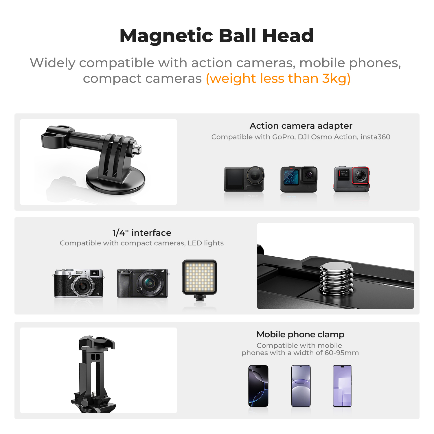 Support magnétique pour caméra - Gopro Action Camera Hero 13 Black avis et prix