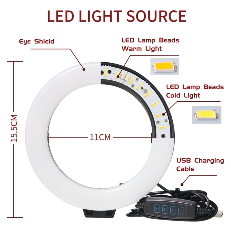 Anneau lumineux LED 16cm, inte - Photography Mobile Lighting avis et prix